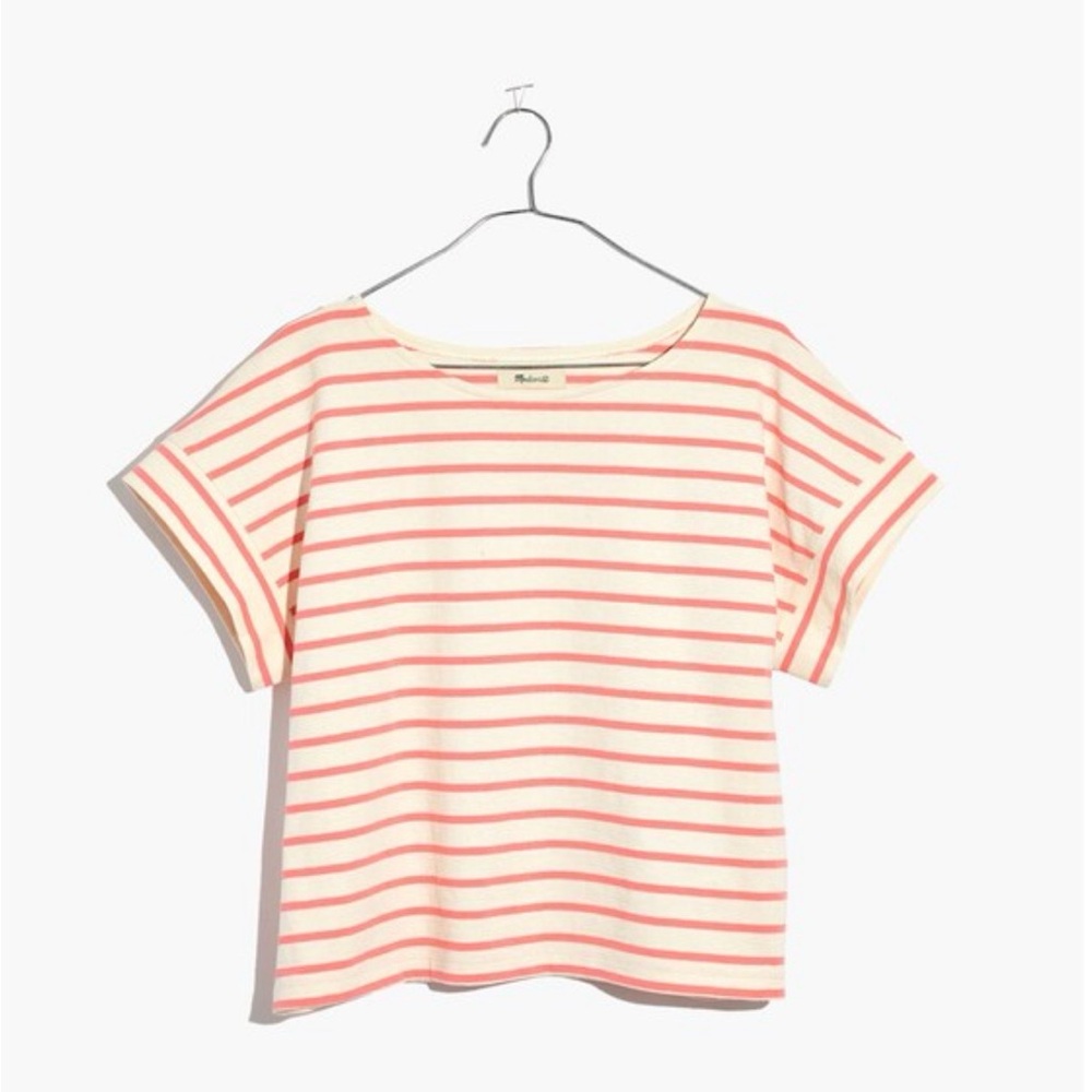 Madewell Pink Stripe Tacoma Short-Sleeve Tee